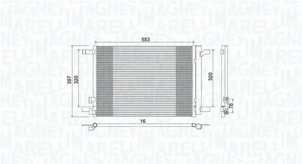 Radiator AC condensator cu uscator potrivit AUDI A3, Q2, TT; DODGE RAM 1500; SEAT ATECA, LEON, LEON SC, LEON ST; SKODA KODIAQ, OCTAVIA III, SCALA, SUPERB III; VW GOLF ALLTRACK VII 1.0-Electric 10.08-