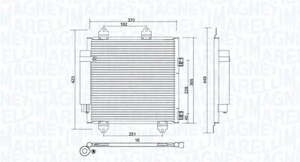Radiator AC condensator cu uscator potrivit CITROEN C1; PEUGEOT 107; TOYOTA AYGO 1.0 1.2 1.4D 06.05-
