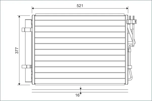 Radiator AC condensator cu uscator potrivit HYUNDAI IX20; KIA VENGA 1.4D 1.6 1.6D 02.10-