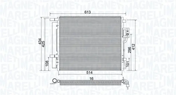 Radiator AC condensator cu uscator potrivit HYUNDAI SANTA FE II 2.0D 2.2D 03.06-12.12