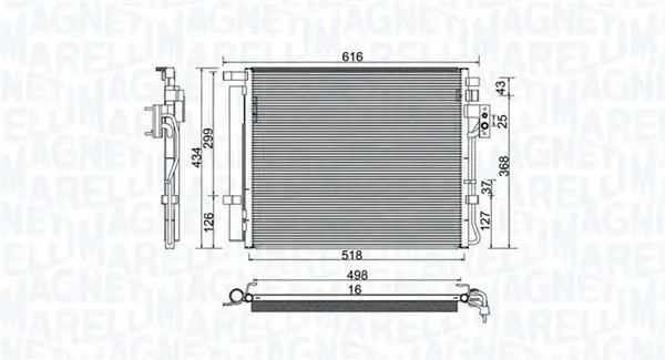 Radiator AC condensator cu uscator potrivit KIA SORENTO II 2.0D 2.2D 11.09-12.15