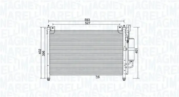 Radiator AC condensator cu uscator potrivit MAZDA 2 1.3 1.4D 1.5 07.07-06.15