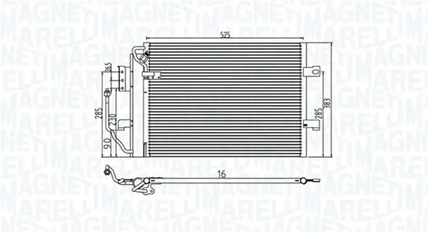 Radiator AC condensator cu uscator potrivit MERCEDES M (W164), VANEO (414) 1.6-6.2 02.02-12.11