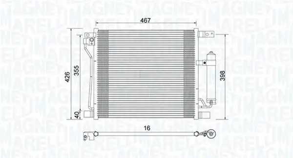 Radiator AC condensator cu uscator potrivit NISSAN JUKE 1.6 06.10-