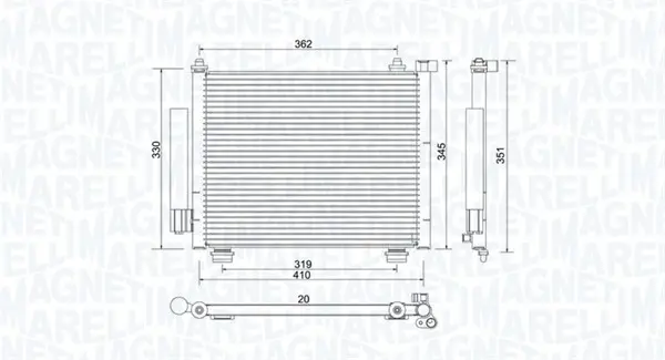 Radiator AC condensator cu uscator potrivit OPEL AGILA; SUZUKI WAGON R+ 1.3D 08.03-