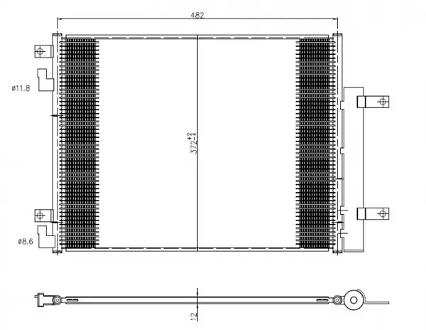 Radiator AC condensator cu uscator potrivit OPEL KARL 1.0 1.0LPG 01.15-03.19