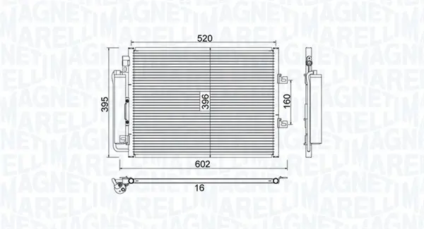 Radiator AC condensator cu uscator potrivit RENAULT TWINGO II 1.2 1.5D 1.6 03.07-