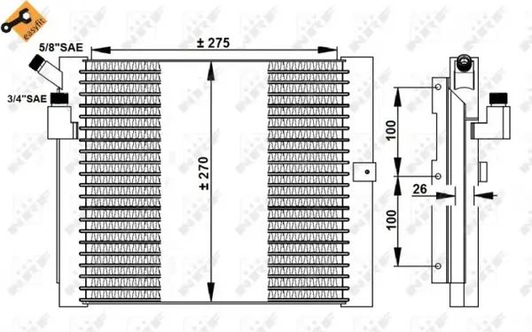 Radiator AC condensator Porsche 911 (964) - 3.3 Turbo 911 (993) - 3,8 Carrera RS 4 90- 97