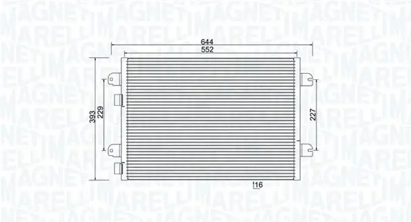 Radiator AC condensator potrivit DACIA LOGAN, LOGAN EXPRESS, LOGAN MCV, SANDERO; RENAULT LOGAN I, MEGANE I, MEGANE I CLASSIC, MEGANE I COACH, SCENIC I 1.4-2.0 07.96-