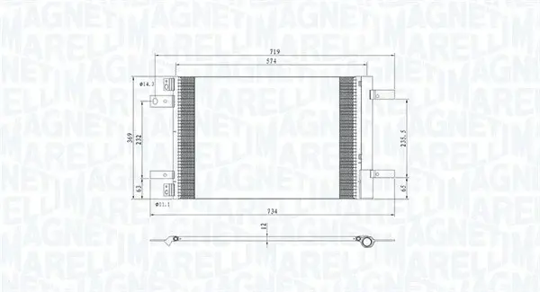 Radiator AC condensator potrivit DS DS 7; CITROEN BERLINGO, BERLINGO MINIVAN, C4 GRAND PICASSO II, C4 PICASSO II, C4 SPACETOURER, GRAND C4 SPACETOURER, JUMPY, SPACETOURER; OPEL VIVARO C 1.2-Electric 0