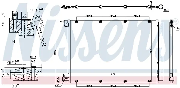 Radiator AC condensator potrivit FORD C-MAX, FOCUS C-MAX, FOCUS II 1.4-2.5 10.03-09.12