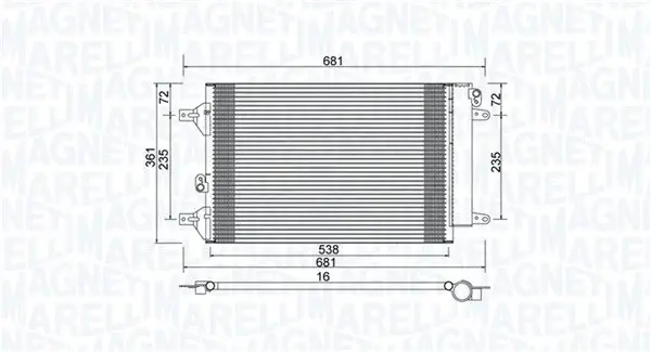 Radiator AC condensator potrivit FORD GALAXY I; SEAT ALHAMBRA; VW SHARAN 1.8-2.8 03.95-03.10