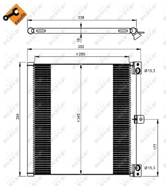 Radiator AC condensator potrivit PORSCHE 911, 911 TARGA, BOXSTER, BOXSTER SPYDER, CAYMAN 2.7 3.4 3.8 12.11-