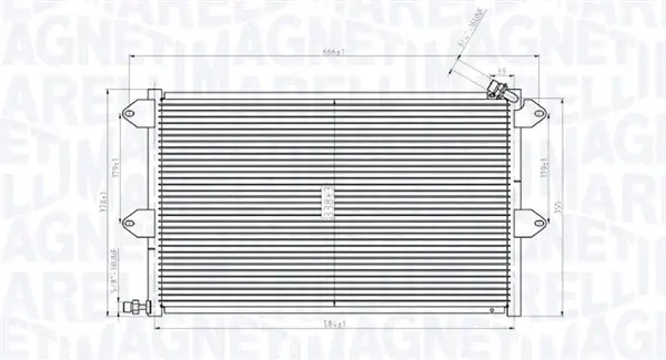 Radiator AC condensator potrivit SEAT CORDOBA, CORDOBA VARIO, IBIZA II, INCA; VW CADDY II, CADDY II MINIVAN, POLO, POLO III, POLO III CLASSIC 1.0-2.0 02.93-01.04