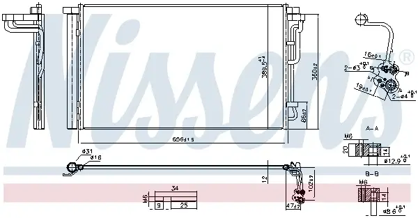 Radiator aer conditionat AC (cu uscator, aluminiu) potrivit HYUNDAI ELANTRA VI, I30 1.4 1.6 2.0 10.15-