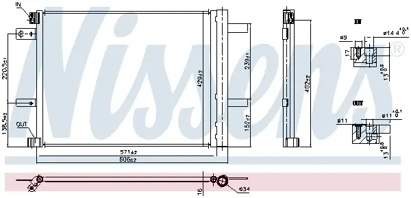 Radiator aer conditionat AC cu uscator potrivit DS DS 7, DS 9; CITROEN BERLINGO, BERLINGO MINIVAN, C4 SPACETOURER, GRAND C4 SPACETOURER, SPACETOURER; OPEL COMBO E TOUR LIFE, COMBO MINIVAN 1.2-Electr