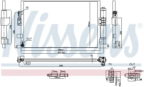 Radiator aer conditionat AC cu uscator potrivit FORD FOCUS III 1.0 02.12-