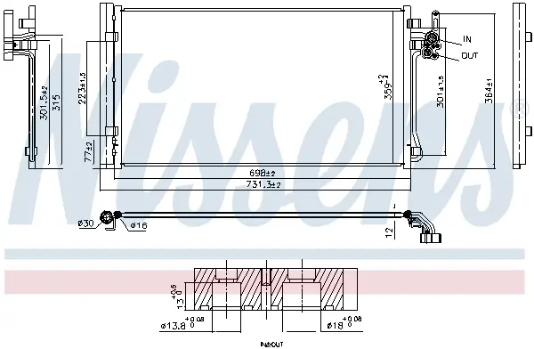 Radiator aer conditionat AC cu uscator potrivit JAGUAR E-PACE 2.0 2.0D 09.17-