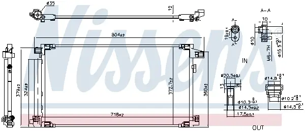 Radiator aer conditionat AC cu uscator potrivit SUZUKI SWACE; TOYOTA C-HR, COROLLA 1.8H 10.16-