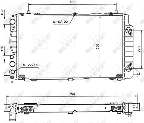 Radiator apa racire motor AUDI 80, COUPE 1.9D 2.0 intre 1989-1996