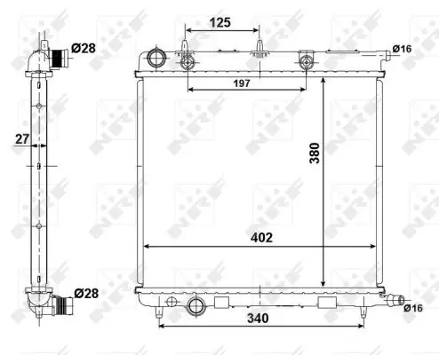 Radiator apa racire motor CITROEN C2, C2 ENTERPRISE, C3 I, C3 II, C3 PLURIEL; PEUGEOT 1007, 207, 207 SW 1.1-1.6D dupa 2002