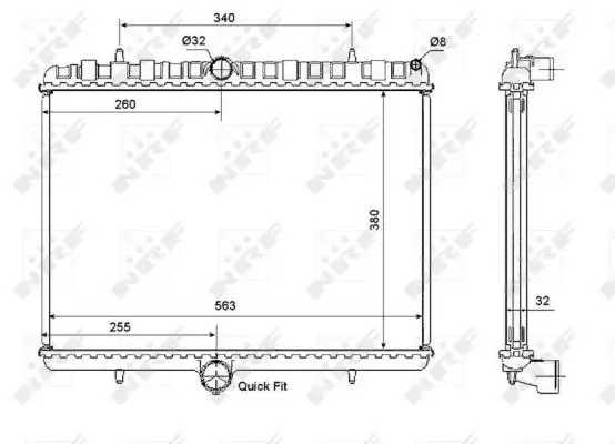Radiator apa racire motor CITROEN C8, JUMPY; FIAT SCUDO, ULYSSE; LANCIA PHEDRA; PEUGEOT 807, EXPERT, EXPERT TEPEE 1.6D 2.0D dupa 2002