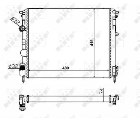 Radiator apa racire motor DACIA LOGAN, LOGAN EXPRESS, LOGAN MCV, SANDERO, SOLENZA; RENAULT CLIO II, KANGOO, KANGOO EXPRESS, LOGAN I, THALIA I, THALIA II 1.2-1.9D dupa 1997