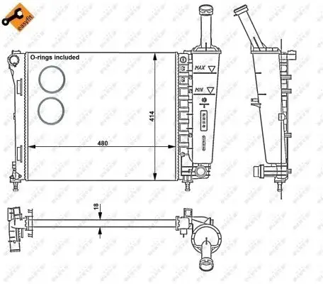 Radiator apa racire motor FIAT 500, 500 C; FORD KA 1.2 1.2LPG dupa 2007