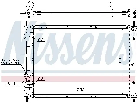 Radiator apa racire motor FIAT BRAVA, BRAVO I, MAREA, MULTIPLA 1.9D intre 1996-2010