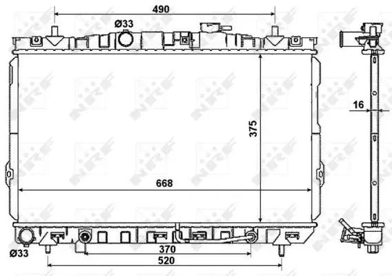 Radiator apa racire motor HYUNDAI COUPE, ELANTRA, TIBURON 1.6-2.7 intre 1996-2009