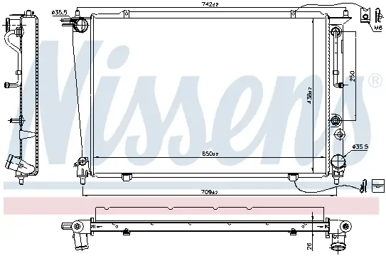 Radiator apa racire motor HYUNDAI H-1, H-1 STAREX 2.5D intre 1997-2007