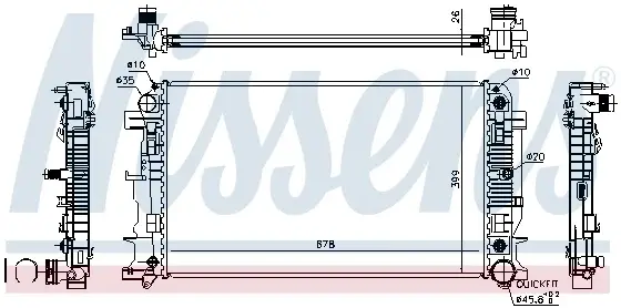 Radiator apa racire motor MERCEDES SPRINTER 3,5-T (906), SPRINTER 3-T (906), SPRINTER 4,6-T (906), SPRINTER 5-T (906); VW CRAFTER 30-35, CRAFTER 30-50 1.8-3.5 dupa 2006