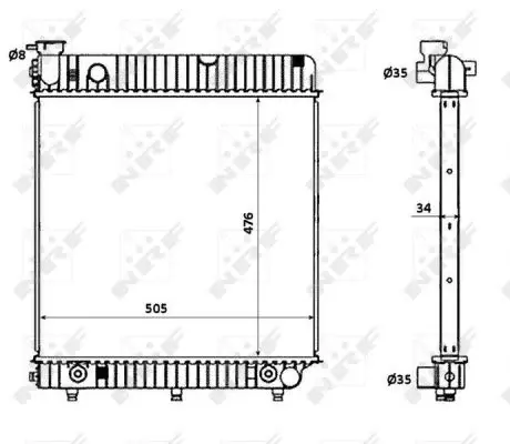 Radiator apa racire motor MERCEDES T1 (601), T1 (601, 611), T1 (602) 2.3-3.0D intre 1977-1996