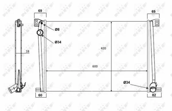 Radiator apa racire motor MINI (R56), (R57), (R58), (R59), CLUBMAN (R55), CLUBVAN (R55), COUNTRYMAN (R60), PACEMAN (R61) 1.4 1.6 intre 2006-2016