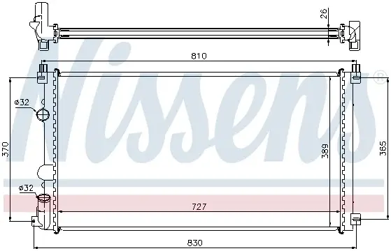 Radiator apa racire motor NISSAN INTERSTAR; OPEL MOVANO; RENAULT MASTER II, MASTER PRO 1.9D-3.0D dupa 2000