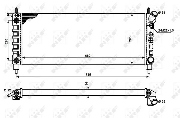 Radiator apa racire motor OPEL CORSA B 1.2 intre 1998-2000