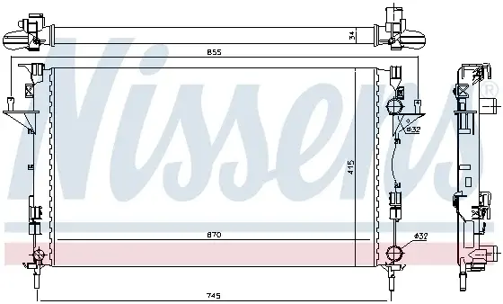 Radiator apa racire motor RENAULT ESPACE IV, LAGUNA II, VEL SATIS 1.9D 2.0 2.2D dupa 2001