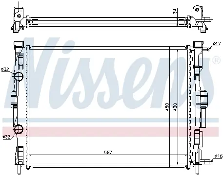 Radiator apa racire motor RENAULT GRAND SCENIC II, MEGANE II, SCENIC II 1.5D-2.0 dupa 2002