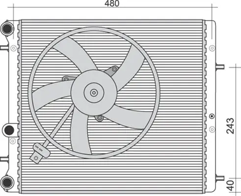 Radiator apa racire motor SEAT CORDOBA, IBIZA III, IBIZA IV, IBIZA IV ST, TOLEDO IV; SKODA FABIA I, FABIA I PRAKTIK, FABIA II, FABIA III, RAPID, ROOMSTER, ROOMSTER PRAKTIK; VW FOX, POLO 1.0-1.9D dupa