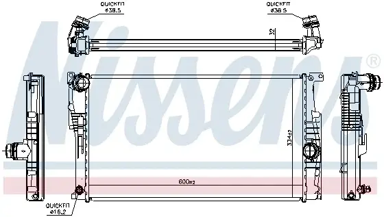 Radiator apa racire motor (transmisie automata) BMW Seria 1 (F20), 1 (F21), 2 (F22, F87), 2 (F23), 3 (F30, F80), 3 (F31), 3 GRAN TURISMO (F34), 4 (F32, F82), 4 (F33, F83), 4 GRAN COUPE (F36) 1.5-3.0D
