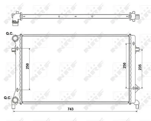 Radiator apa racire motor (transmisie automata manuala) AUDI A3; SEAT ALTEA, ALTEA XL, LEON, TOLEDO III; SKODA OCTAVIA I, OCTAVIA II; VW CADDY III, CADDY IV, EOS, GOLF PLUS 1.4-2.0D dupa 2000