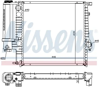 Radiator apa racire motor (transmisie automata manuala) BMW Seria 3 (E30), 3 (E36), Z3 (E36) 1.6-2.8 intre 1987-2003