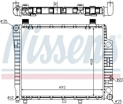 Radiator apa racire motor (transmisie automata) Mercedes Clasa C T-MODEL (S202), C (W202), E (W210) 2.0D 2.2D intre 1993-2002