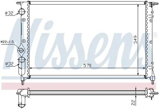 Radiator apa racire motor (transmisie automata) RENAULT 19 I, 19 I CHAMADE, 19 II, 19 II CHAMADE 1.4 1.7 1.8 intre 1988-1996