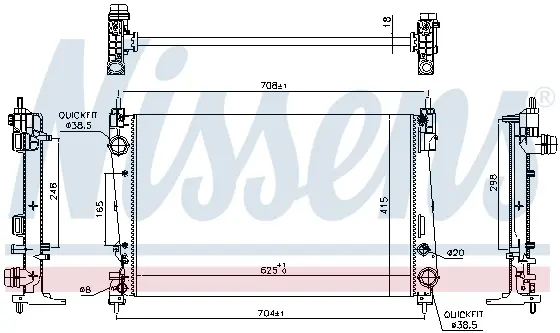 Radiator apa racire motor (transmisie manuala) ALFA ROMEO MITO; FIAT BRAVO II, GRANDE PUNTO, PUNTO, PUNTO EVO 1.3D-1.4LPG dupa 2005