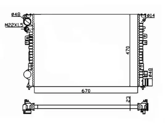 Radiator apa racire motor (transmisie manuala) CITROEN EVASION, JUMPY; FIAT SCUDO, ULYSSE; LANCIA ZETA; PEUGEOT 806, EXPERT 1.6-2.0 intre 1994-2006