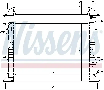 Radiator apa racire motor (transmisie manuala) LAND ROVER DEFENDER 2.2D 2.4D 2.5D intre 1998-2016