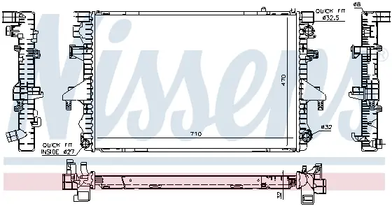 Radiator apa racire motor (transmisie manuala) VW MULTIVAN V, TRANSPORTER V 2.5D intre 2003-2009