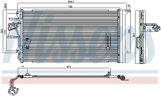 Radiator clima AC cu uscator AUDI Q7; PORSCHE CAYENNE; VW TOUAREG 2.5D-6.0D intre 2002-2015