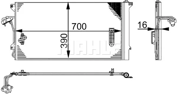 Radiator clima AC cu uscator AUDI Q7; PORSCHE CAYENNE; VW TOUAREG 2.5D-6.0 intre 2002-2015
